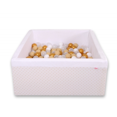 Bällebad minky mit Bällen 200st - goldene Sternchen