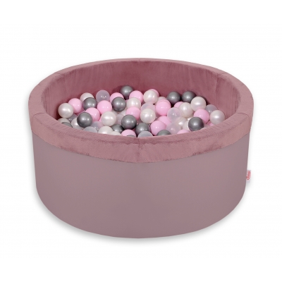 Bällebad aus Minkystoff mit Bällen 200st - Pastellviolett