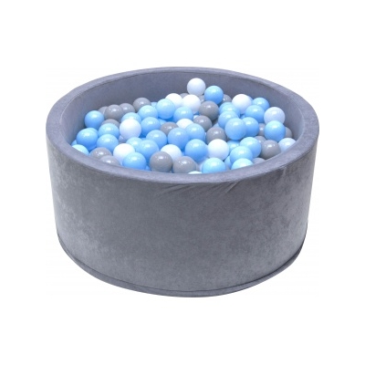 Bällebad grau mit blaue Bällen