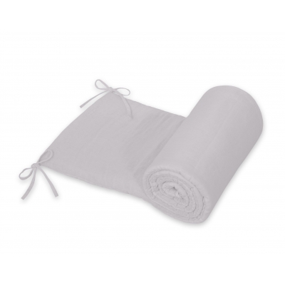 Bettumrandung für Babybett aus Musselin 180x30 cm - grau