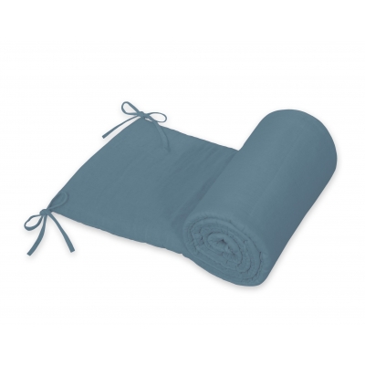 Bettumrandung für Babybett aus Musselin 180x30 cm - pastellblau