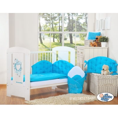 Bettwäsche 100x135 90x120 für Babybett 3-tlg - Chic türkis