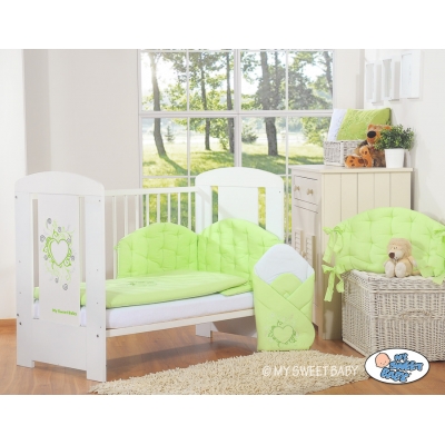 Bettwäsche 100x135 90x120 Set für Babybett 3-tlg - Chic grün