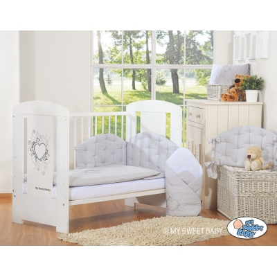 Bettwäsche 90x120 100x135 Set für Babybett 3-tlg - Chic grau