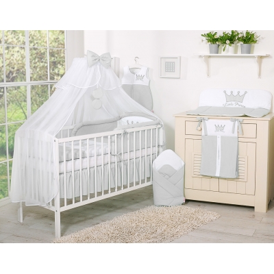 Kleiner Prinz Baby Bettset 11-tlg - Little Prince grau