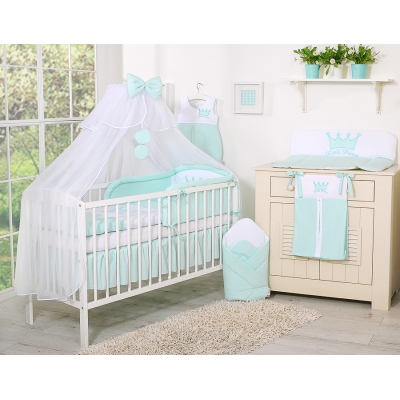 Baby Bettwäsche Set 11-tlg - Little Prince/Princess minze