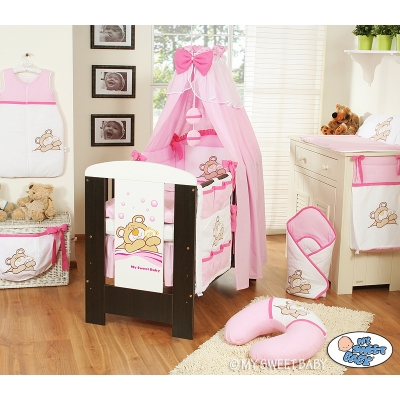 Bettwäsche Set 11-tlg mit Himmel (S60) - Teddy Bär Barnaba rosa