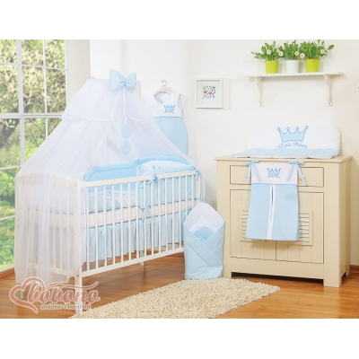 Bettwäsche Set 11-tlg mit Moskitonetz - Little Prince/Princess blau