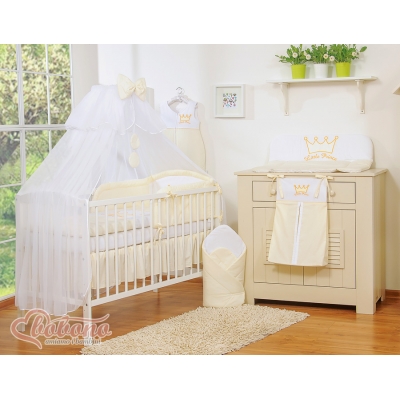 Bettwäsche Set 11-tlg mit Moskitonetz - Little Prince/Princess creme