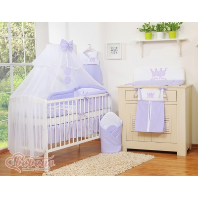 Bettwäsche Set 11-tlg mit Moskitonetz - Little Prince/Princess lila