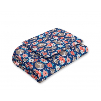 Baby Bettwäsche Set 2-tlg 75x100m - Fuchsfamilie auf Blau