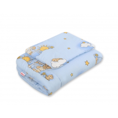Baby Bettwäsche Set 2-tlg 75x100m - Leiter-Bärchen blau