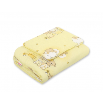 Baby Bettwäsche Set 2-tlg 75x100m - Leiter-Bärchen creme