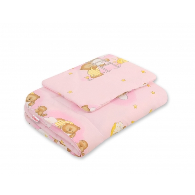 Baby Bettwäsche Set 2-tlg 75x100m - Leiter-Bärchen rosa