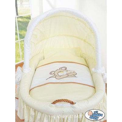 Bettwäsche für Baby Bollerwagen Set 2-tlg Bär Stickerei