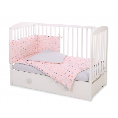 Bettwäsche Set für Babybett 3-tlg - Ballerinen rosa