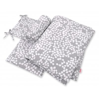 Bettwäsche Set für Babybett 3-tlg - Bubbles grau