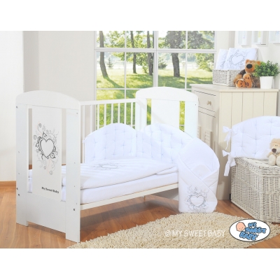 Bettwäsche Set für Babybett 3-tlg - Chic weiß