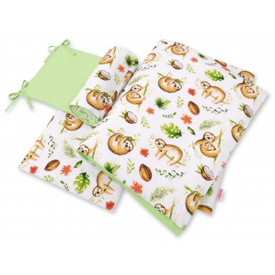 Bettwäsche Babybett sloths beige/grün