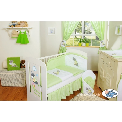 Bettwäsche Set für Babybett 3-tlg - Esel Luca grün
