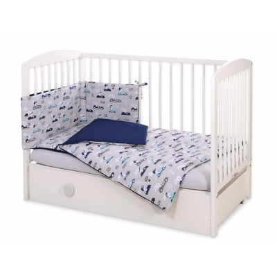 Bettwäsche Set für Babybett 3-tlg - Hasen grau