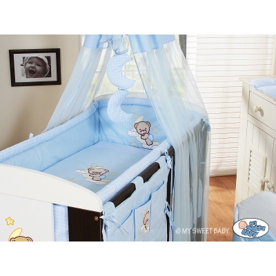 Bettwäsche Set für Babybett 3-tlg (L60) - Gute Nacht blau