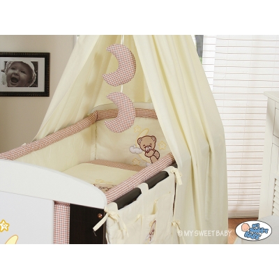 Bettwäsche Set für Babybett 3-tlg (L60) - Gute Nacht braun