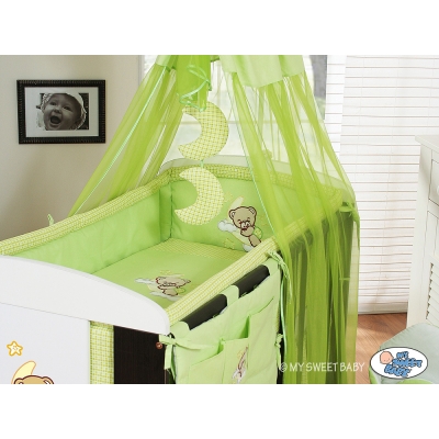 Bettwäsche Set für Babybett 3-tlg (L60) - Gute Nacht grün