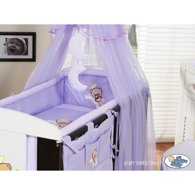 Bettwäsche Set für Babybett 3-tlg (L60) - Gute Nacht lila