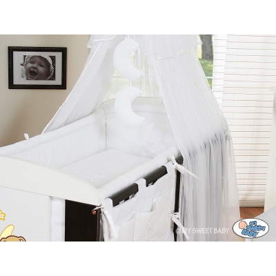 Bettwäsche Set für Babybett 3-tlg (L60) - Gute Nacht weiß