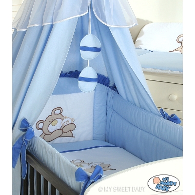 Bettwäsche Set für Babybett 3-tlg (L60) - Teddy Bär Barnaba blau