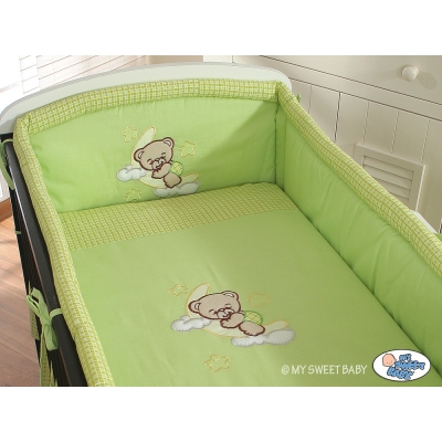 Bettwäsche Set für Babybett 3-tlg (L70) - Gute Nacht grün