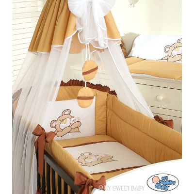 Bettwäsche Set für Babybett 3-tlg (L70) - Teddy Bär Barnaba braun