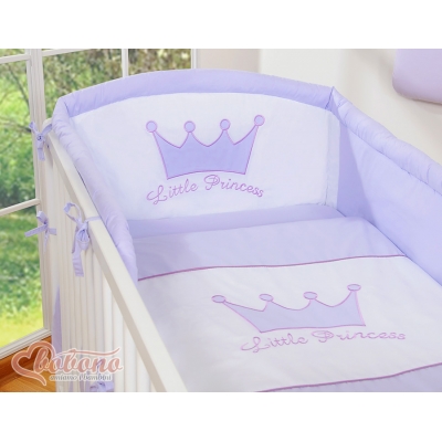 Bettwäsche Set für Babybett 3-tlg - Little Prince/Princess lila