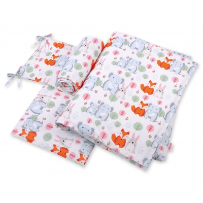 Bettwäsche Set für Babybett 3-tlg -lustige Elefanten