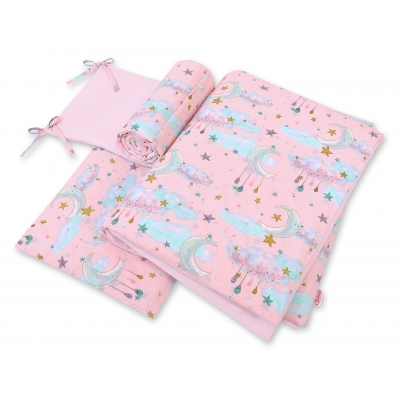 Bettwäsche Set für Babybett 3-tlg - Monde rosa