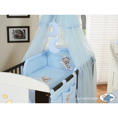 Bettwäsche Set für Babybett 3-tlg (S60) - Gute Nacht blau
