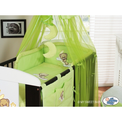 Bettwäsche Set für Babybett 3-tlg (S60) - Gute Nacht grün