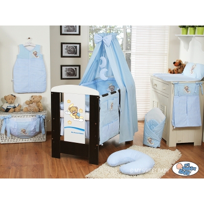 Bettwäsche Set für Babybett 3-tlg (S70) - Gute Nacht blau