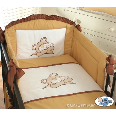 Bettwäsche Set für Babybett 3-tlg (S70) - Teddy Bär braun