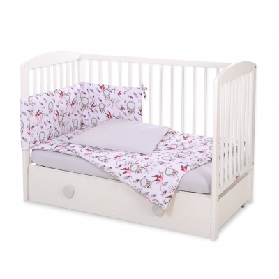Bettwäsche für Babybett Rosa Schwalben