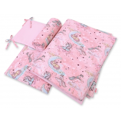 Bettwäsche Set für Babybett 3-tlg - unicorn rosa