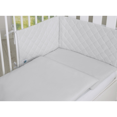 Bettwäsche Set mit Bettumrandung gesteppt 3-tlg - grau