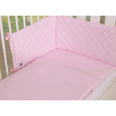 Bettwäsche Set mit Bettumrandung gesteppt 3-tlg - rosa