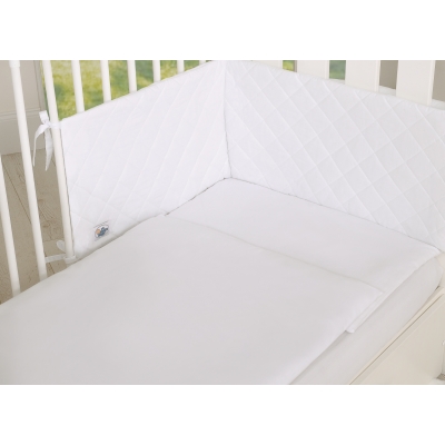 Bettwäsche Set mit Bettumrandung gesteppt 3-tlg - weiss