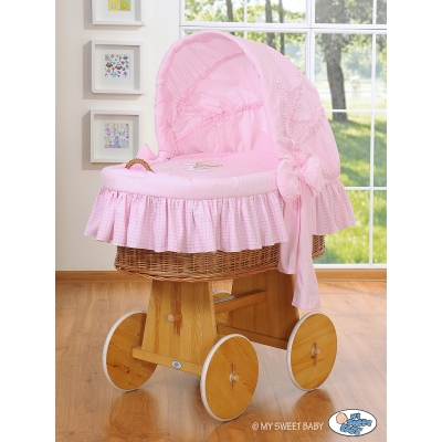 Bollerwagen für Babymit Haube - Gute Nacht rosa