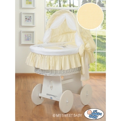 Bollerwagen mit Bettset mit Haube - Esel Luca creme