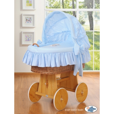 Bollerwagen mit Bettwäsche mit Haube - Gute Nacht blau