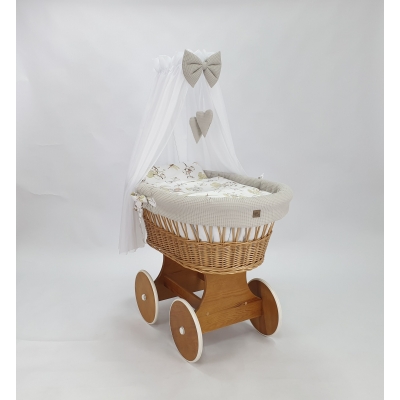 Bollerwagen mit großen Rädern Himmel und Nestchen Beige