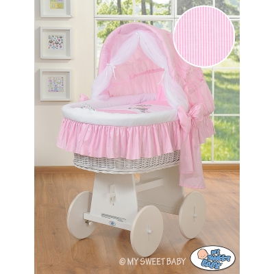 Bollerwagen mit Haube - Bettwäsche Esel Luca rosa